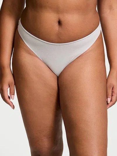 Victoria's Secret Stretch Cotton High-leg Scoop Thong Panty In Gray