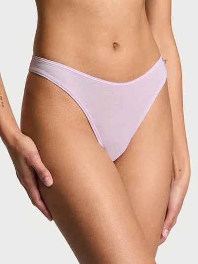 Victoria's Secret Stretch Cotton High-leg Scoop Thong Panty In Purple