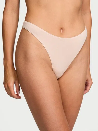Victoria's Secret Stretch Cotton High-leg Scoop Thong Panty In Pink