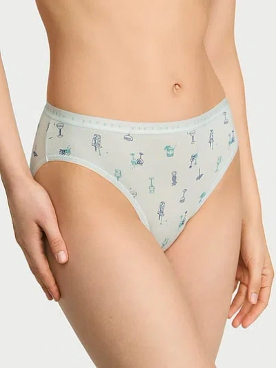 Victoria's Secret Stretch Cotton High-leg Brief Panty In Blue