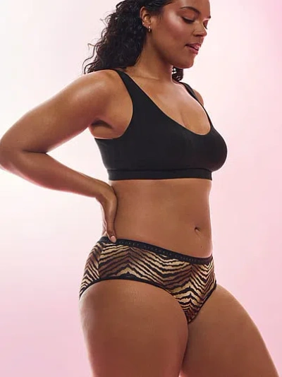 Victoria's Secret Stretch Cotton Hiphugger Panty In Black