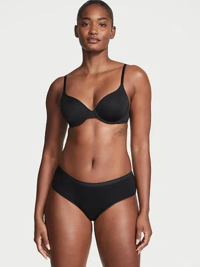 Victoria's Secret Stretch Cotton Hiphugger Panty In Black