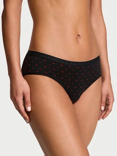 Victoria's Secret Stretch Cotton Hiphugger Panty In Black