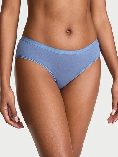 Victoria's Secret Stretch Cotton Hiphugger Panty In Blue