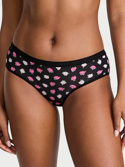 Victoria's Secret Stretch Cotton Hiphugger Panty In Black