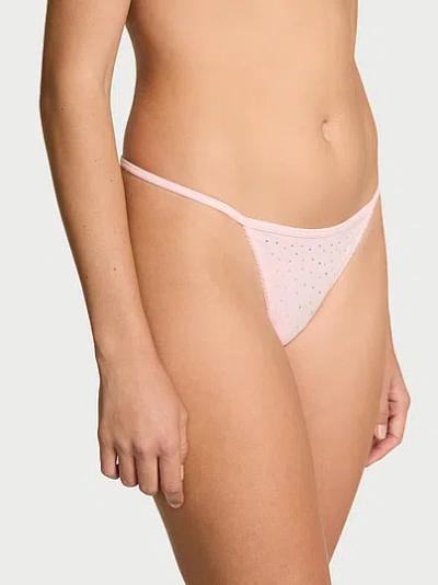 Victoria's Secret Stretch Cotton Sparkle V-string Panty In Pink