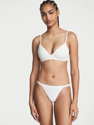 Victoria's Secret Stretch Cotton String Bikini Panty In White