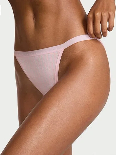 Victoria's Secret Stretch Cotton String Bikini Panty In Pink