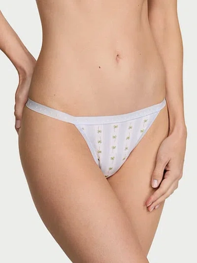 Victoria's Secret Stretch Cotton String Bikini Panty In Blue