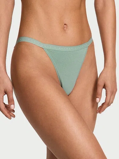 Victoria's Secret Stretch Cotton String Bikini Panty In Green