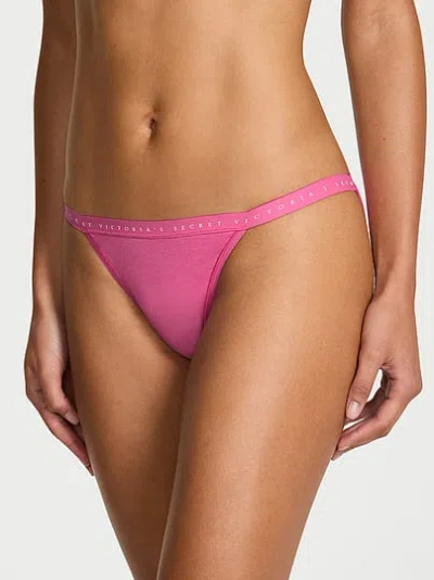 Victoria's Secret Stretch Cotton String Bikini Panty In Pink