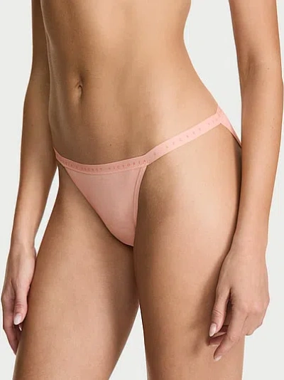 Victoria's Secret Stretch Cotton String Bikini Panty In Pink