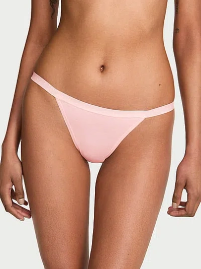 Victoria's Secret Stretch Cotton String Bikini Panty In Pink