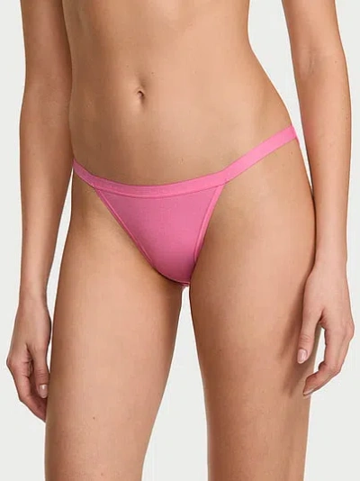 Victoria's Secret Stretch Cotton String Bikini Panty In Pink