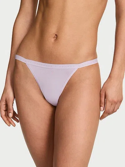 Victoria's Secret Stretch Cotton String Bikini Panty In Blue
