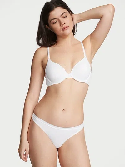 Victoria's Secret Stretch Cotton Thong Panty In White