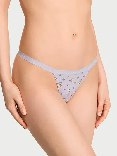 Victoria's Secret Stretch Cotton V-string Panty In Blue