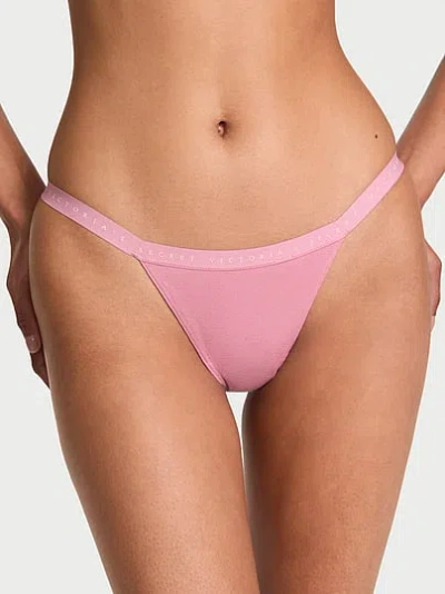 Victoria's Secret Stretch Cotton V-string Panty In Pink