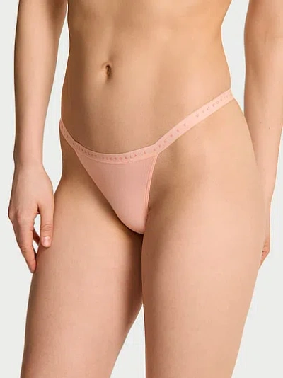 Victoria's Secret Stretch Cotton V-string Panty In Pink