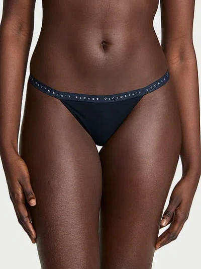 Victoria's Secret Stretch Cotton V-string Panty In Blue