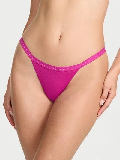 Victoria's Secret Stretch Cotton V-string Panty In Pink