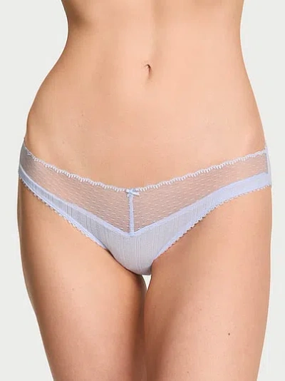 Victoria's Secret Stretch Pointelle Bikini Panty In Blue