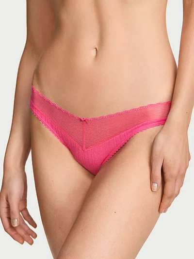 Victoria's Secret Stretch Pointelle Bikini Panty In Pink