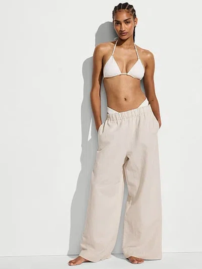 Victoria's Secret Swim Beachwear Linen Pants In Neutral