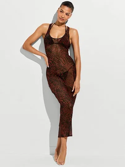 Victoria's Secret Swim Beachwear Mesh Tank Maxi Dress In Black