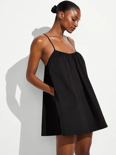 Victoria's Secret Swim Beachwear Poplin Trapeze Mini Dress In Black