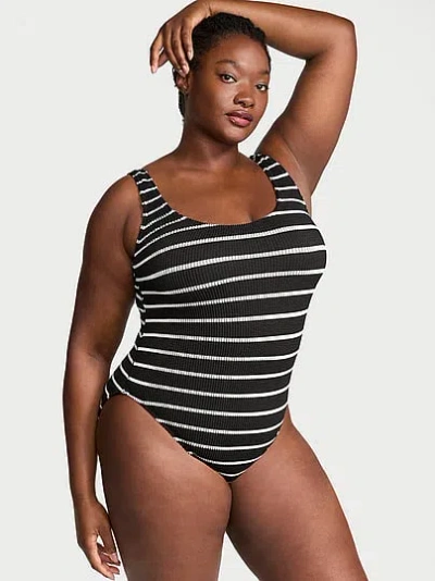 Victoria's Secret Swim Crinkle Scoop One-piece Swimsuit In Black