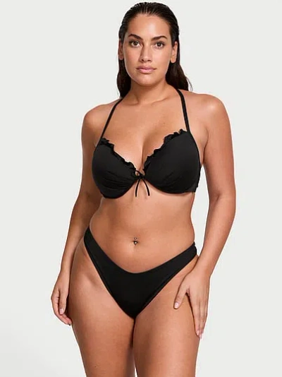 Victoria's Secret Swim Essential Brazilian Bikini Bottom In Black