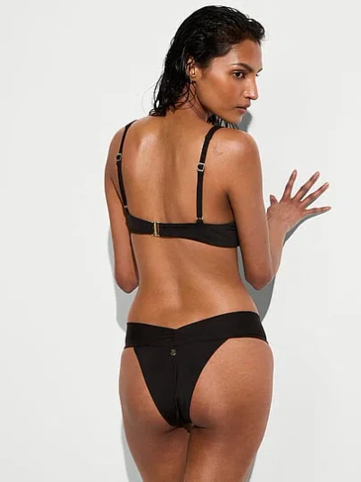 Victoria's Secret Swim Essential Cinched Itsy Bikini Bottom In Black