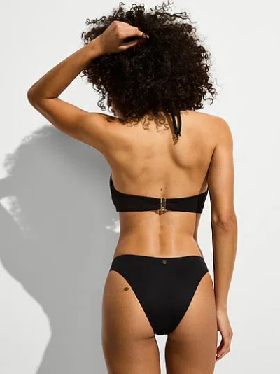 Victoria's Secret Swim Essential Diamanté Brazilian Bikini Bottom In Black