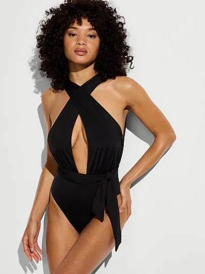 Victoria's Secret Swim Essential Multiway Cheeky One-piece Swimsuit In Black