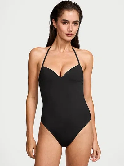 Victoria's Secret Swim Essential Push-up Cheeky One-piece Swimsuit In Black