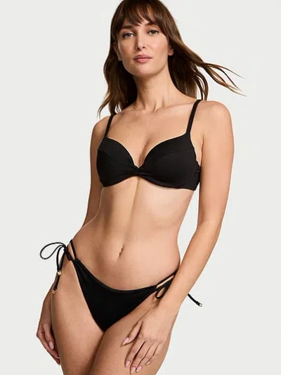 Victoria's Secret Swim Essential Twist Push-up Bikini Top In Black