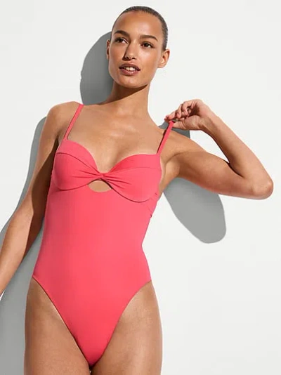 Victoria's Secret Swim Essential Twist Push-up One-piece Swimsuit In White