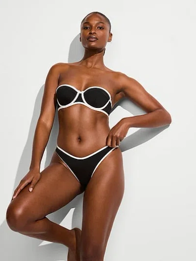 Victoria's Secret Swim Essential Uplift Strapless Bandeau Bikini Top In Black