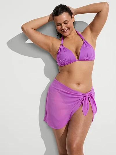 Victoria's Secret Swim Sheer Crinkle Mini Sarong In Purple