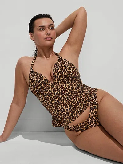 Victoria's Secret Swim Ultimate Smoothing Harlow Push-up Tankini Top In Animal Print