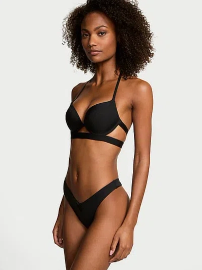 Victoria's Secret Swim Vs Archives Essential Banded Push-up Bikini Top In Black