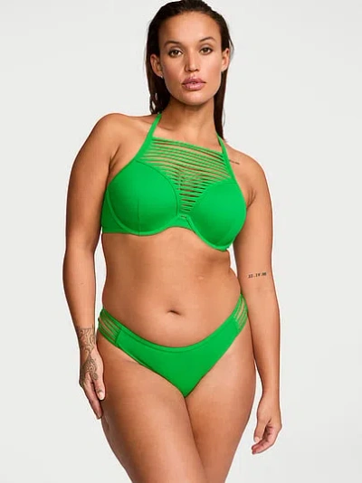 Victoria's Secret Swim Vs Archives Sexy Tee High-neck Push-up Bikini Top In Green