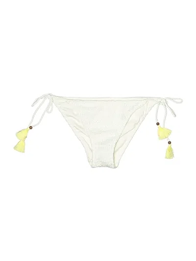 Pre-owned Victoria's Secret Swimsuit Bottoms In White
