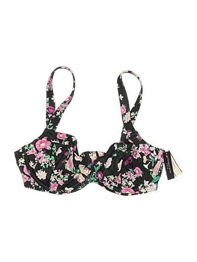 Victoria's Secret Swimsuit Top Black Floral Pattern Swimwear In Multi