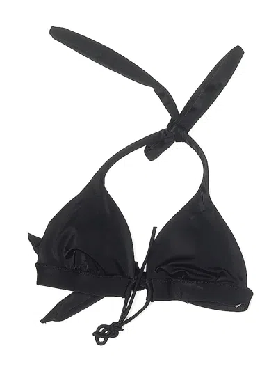 Pre-owned Victoria's Secret Swimsuit Top Black Solid Pattern Swimwear