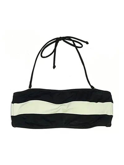 Pre-owned Victoria's Secret Swimsuit Top Black Stripes Pattern Swimwear