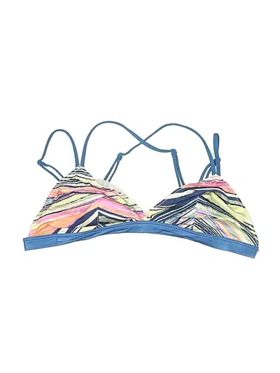 Pre-owned Victoria's Secret Swimsuit Top Blue Graphic Pattern Swimwear
