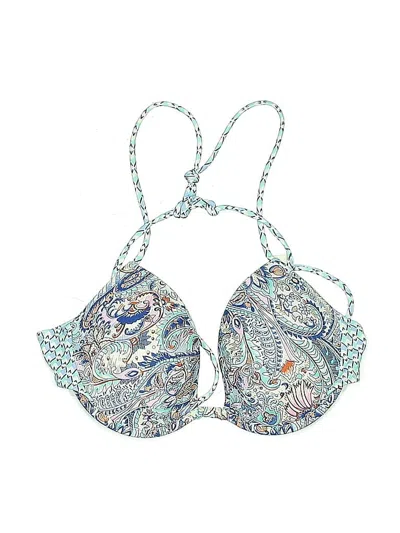 Pre-owned Victoria's Secret Swimsuit Top Blue Paisley Pattern Swimwear