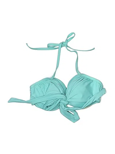 Pre-owned Victoria's Secret Swimsuit Top Blue Solid Pattern Swimwear